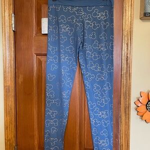 Disney Blue with EARidescent Mickeys leggings NWT
